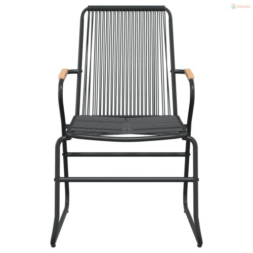 5 részes fekete PVC rattan kerti étkezőgarnitúra