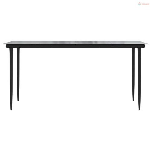 5 részes fekete PVC rattan kerti étkezőgarnitúra