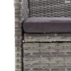 7 részes szürke és fekete kerti étkezőgarnitúra párnákkal