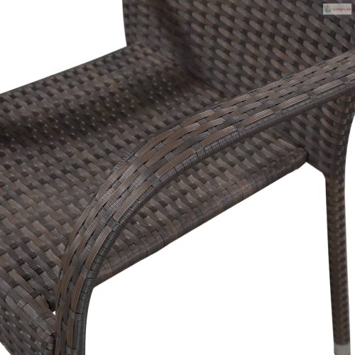 5 részes barna polyrattan kerti étkezőgarnitúra