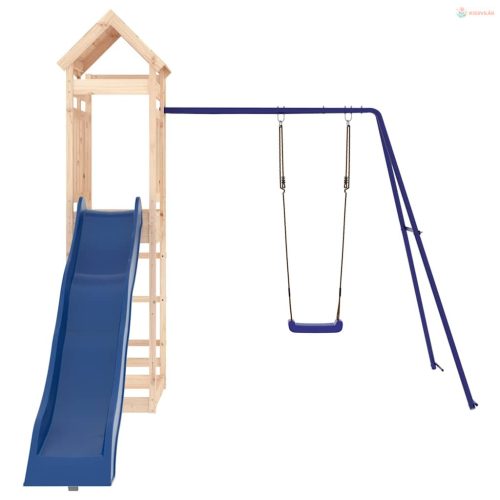 Tömör fenyőfa kültéri játszószett