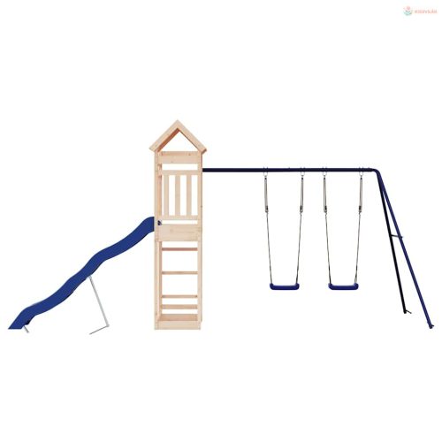 Tömör fenyőfa kültéri játszószett