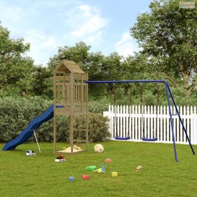 Impregnált fenyőfa kültéri játszószett
