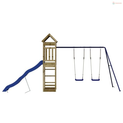 Impregnált fenyőfa kültéri játszószett