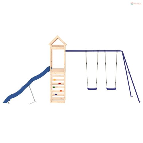 Tömör fenyőfa kültéri játszószett