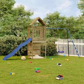 Impregnált fenyőfa kültéri játszószett