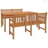 3 részes tömör tíkfa kerti étkezőgarnitúra