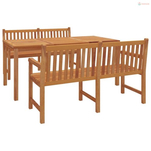 3 részes tömör tíkfa kerti étkezőgarnitúra