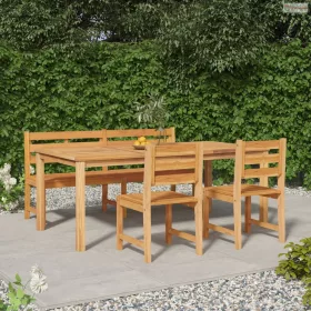 4 részes tömör tíkfa kerti étkezőgarnitúra