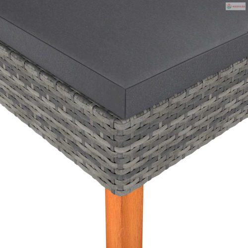 Polyrattan és tömör eukaliptuszfa lábzsámoly