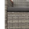 3 részes szürke polyrattan kerti étkezőgarnitúra párnával