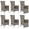 7 részes szürke polyrattan kerti étkezőgarnitúra párnával