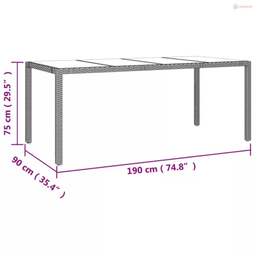 7 részes bézs polyrattan kerti étkezőgarnitúra párnákkal
