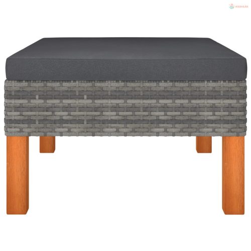 3 részes polyrattan és tömör eukaliptuszfa kerti ülőgarnitúra