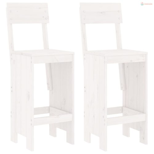 Fehér 3 részes tömör fenyőfa kerti bárszett