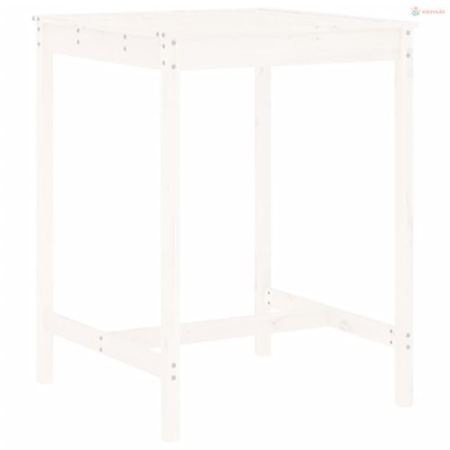 Fehér 3 részes tömör fenyőfa kerti bárszett