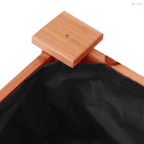 Barna tömör fenyőfa kerekes ültetőláda béléssel 71 x 37 x 80 cm