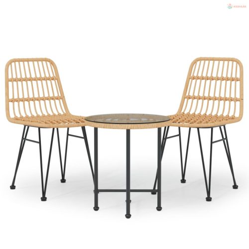 3 részes polirattan kerti étkezőgarnitúra