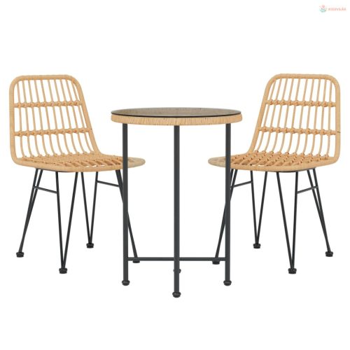 3 részes polirattan kerti étkezőgarnitúra