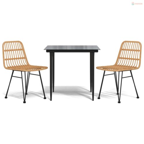 3 részes polirattan kerti étkezőgarnitúra