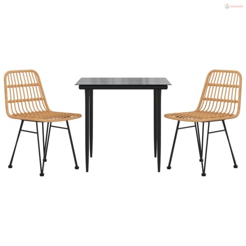 3 részes polirattan kerti étkezőgarnitúra