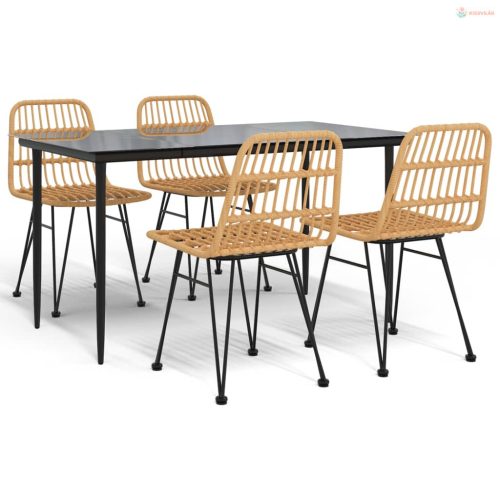 5 részes polyrattan kerti étkezőgarnitúra