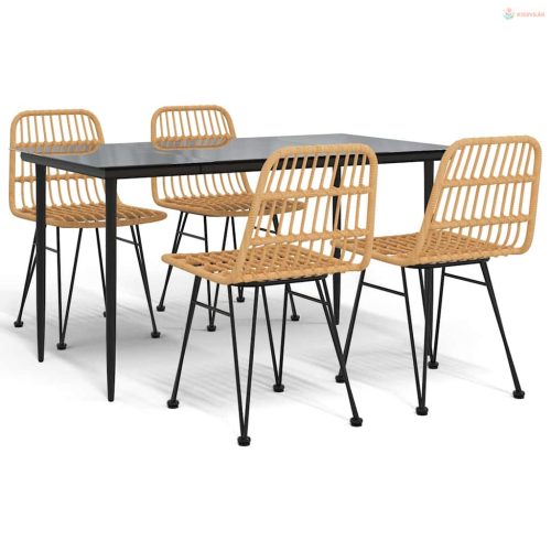 5 részes polyrattan kerti étkezőgarnitúra