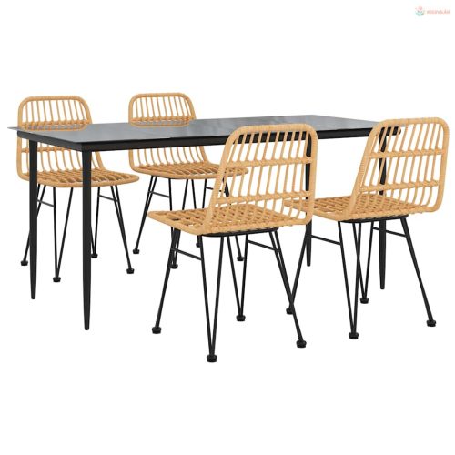 5 részes polyrattan kerti étkezőgarnitúra