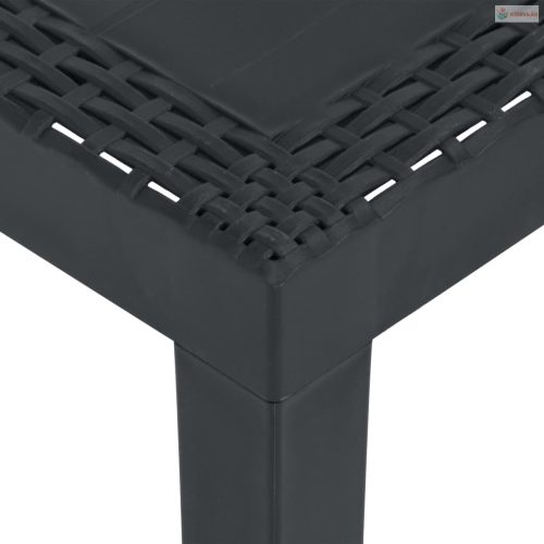 3 részes szürke műanyag kerti ülőgarnitúra párnákkal