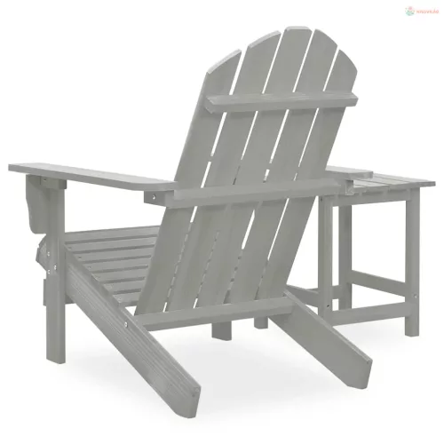 Szürke tömör fenyőfa kerti adirondack szék asztallal