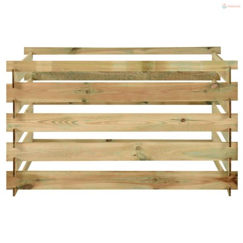 Lécezett impregnált fenyőfa kerti komposztáló 120x120x70 cm