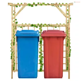 Impregnált fenyőfa kerti pergola 2 szemeteskukához