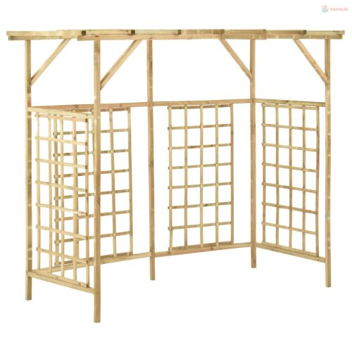 Impregnált fenyőfa kerti pergola 3 szemeteskukához