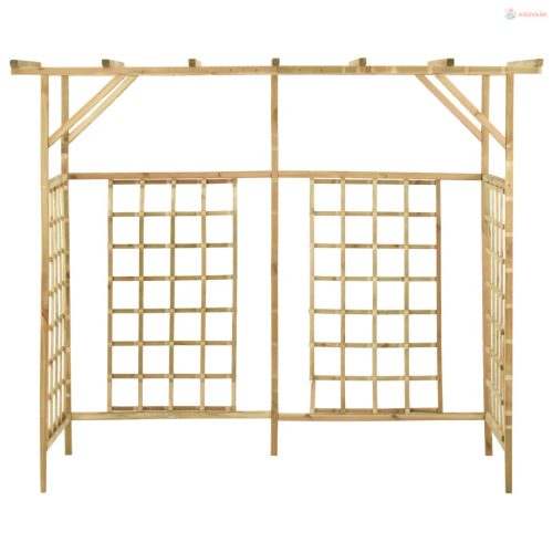 Impregnált fenyőfa kerti pergola 3 szemeteskukához