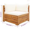 2 részes tömör akácfa kerti ülőgarnitúra párnákkal