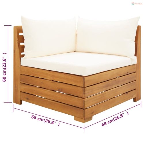 2 részes tömör akácfa kerti ülőgarnitúra párnákkal