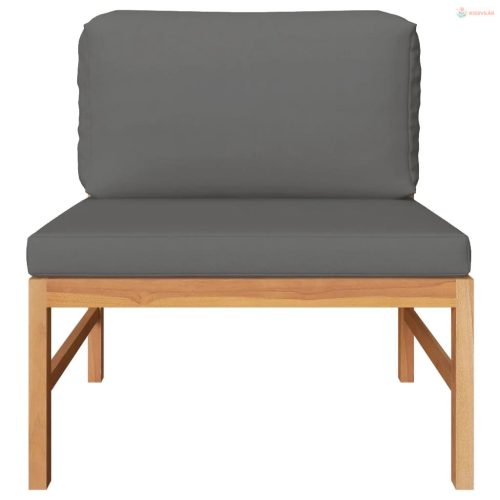 Tömör tíkfa középső kanapé sötétszürke párnákkal