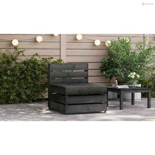 Szürke impregnált fenyőfa kerti középső raklapkanapé