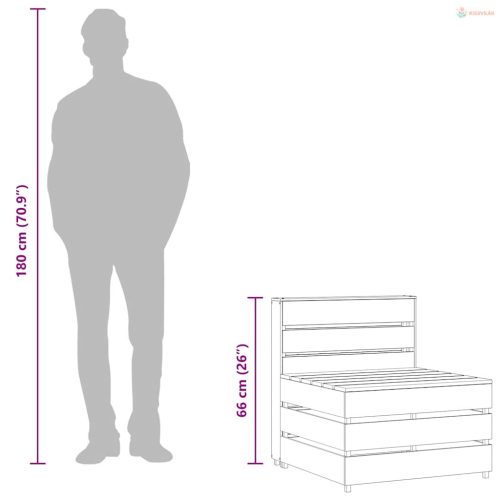 Impregnált fenyőfa kerti középső raklapkanapé