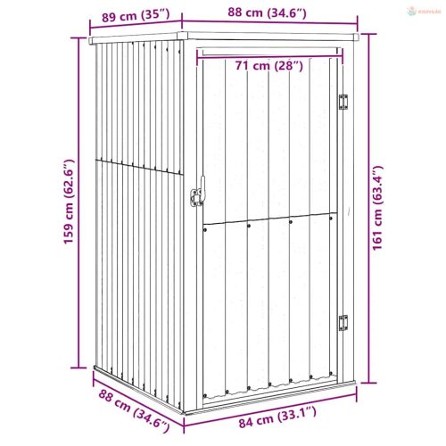 Zöld horganyzott acél kerti szerszámtároló 88 x 89 x 161 cm