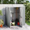Szürke horganyzott acél kerti szerszámtároló 161 x 89 x 161 cm