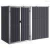 Antracit horganyzott acél kerti szerszámtároló 225x89x161 cm