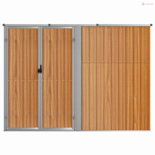 Barna horganyzott acél kerti szerszámtároló 225 x 89 x 161 cm