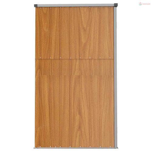 Barna horganyzott acél kerti szerszámtároló 225 x 89 x 161 cm