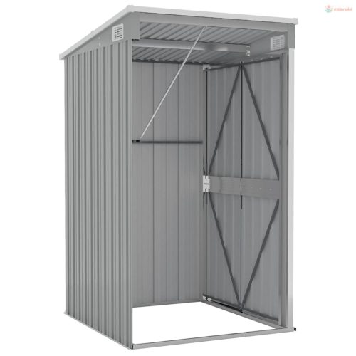 Szürke acél falhoz erősíthető kerti fészer 118x100x178 cm