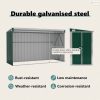Zöld acél falhoz erősíthető kerti fészer 118 x 288 x 178 cm