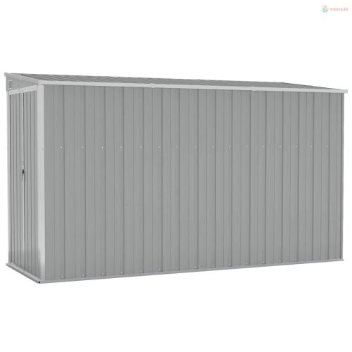 Szürke acél falhoz erősíthető kerti fészer 118 x 288 x 178 cm