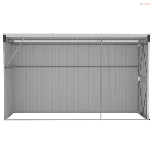 Antracitszürke acél falhoz erősíthető fészer 118 x 288 x 178 cm