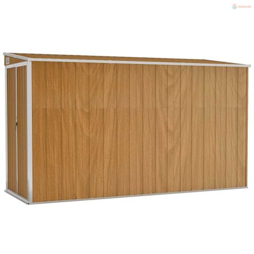 Barna színű, falra szerelhető kerti fészer 118 x 288 x 178 cm horganyzott acélból