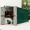 Zöld acél falhoz erősíthető kerti fészer 118 x 382 x 178 cm